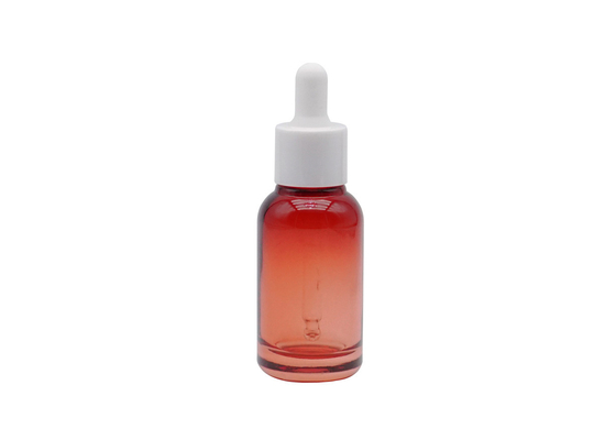 ক্লিয়ার রেড গ্লাস এসেনশিয়াল অয়েল বোতল 30ml 50ml 100ml ফ্রস্টেড ক্লিয়ার কসমেটিক ড্রপার বোতল