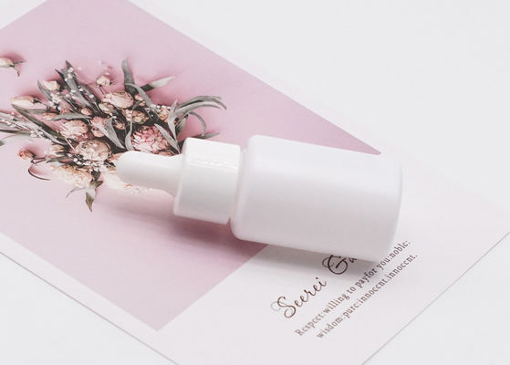 সাদা সিলিন্ডার গ্লাস ড্রপার বোতল 15ml খালি প্রয়োজনীয় তেল প্রসাধনী