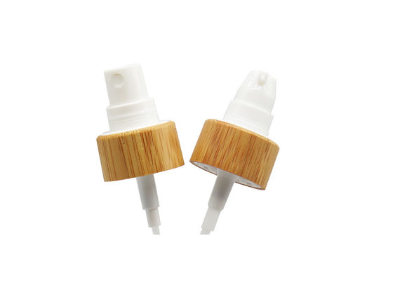 বোতলের জন্য বাঁশের কলার দিয়ে 20mm প্লাস্টিক ফাইন মিস্ট স্প্রেয়ার স্ক্রু করুন